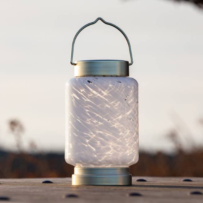 Lanterna Boaters - Lanterna Solar Exterior de Vidro 7,5" - Cylndr por atacado de Allsop Home & Garden