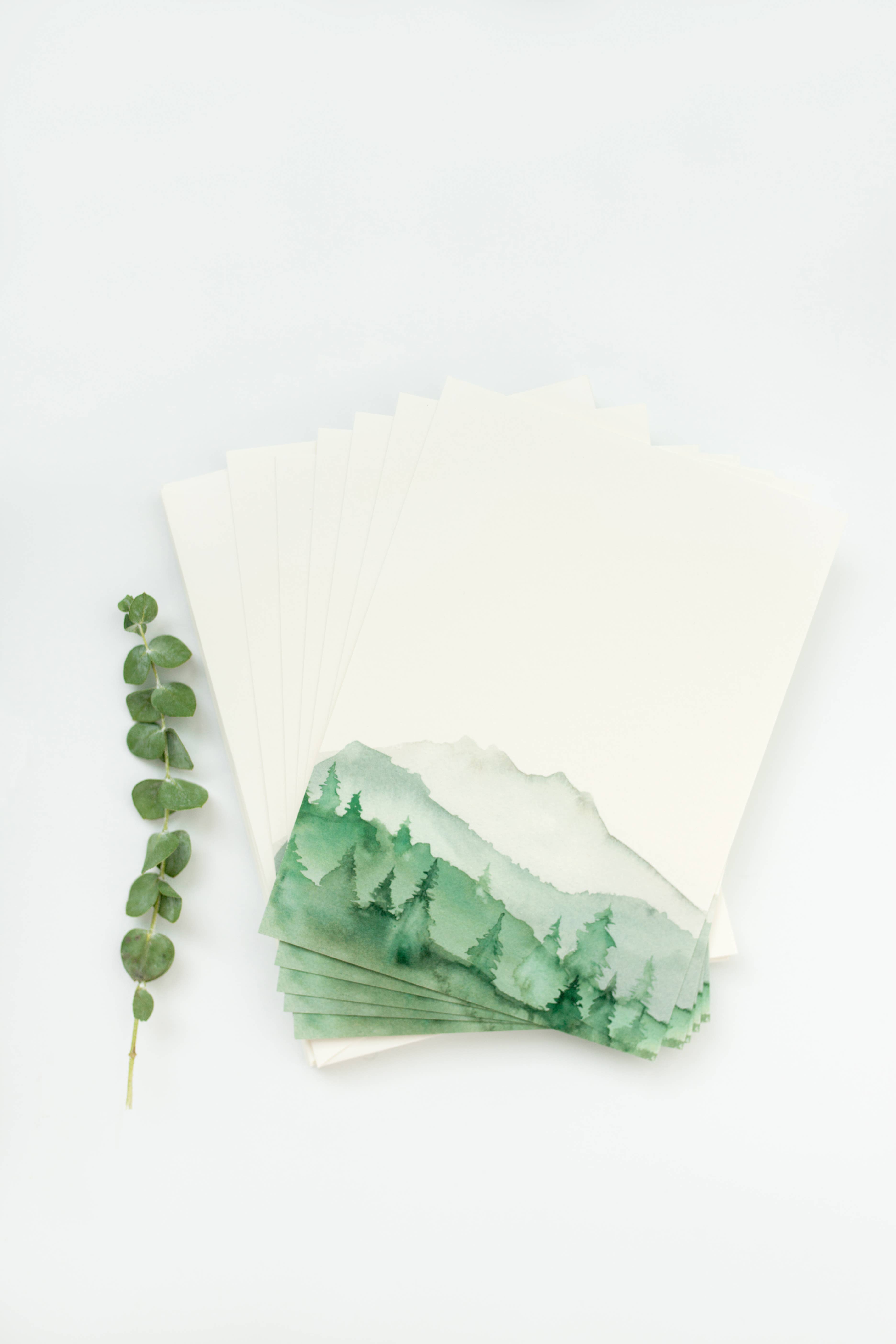 Lana's Shop – wholesale Kontorsmateriel/Notecard Set – Green Mountains Note-kort2