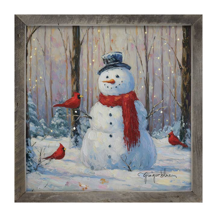 ginger blue - Wholesale Christmas Wall Art - Snowman with Cardinals9
