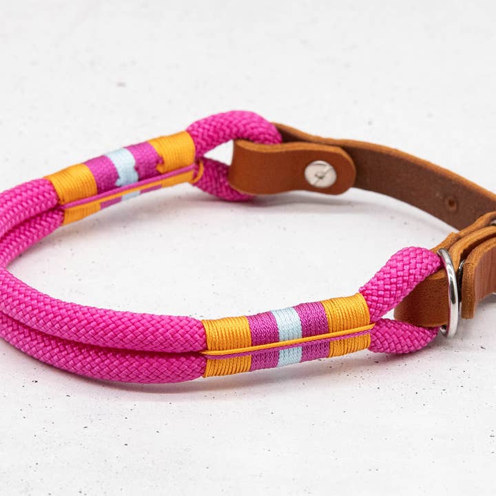 FOR LOVELY DOGS / Linda Jansen - Wholesale Pet Collar - Dog - Pink Summer Twist rope collar6