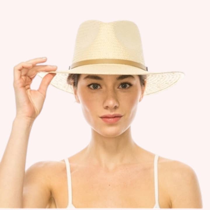 Natural Handwoven Toyo Straw Panama Hat – Timeless & Elegant for wholesale on Faire2