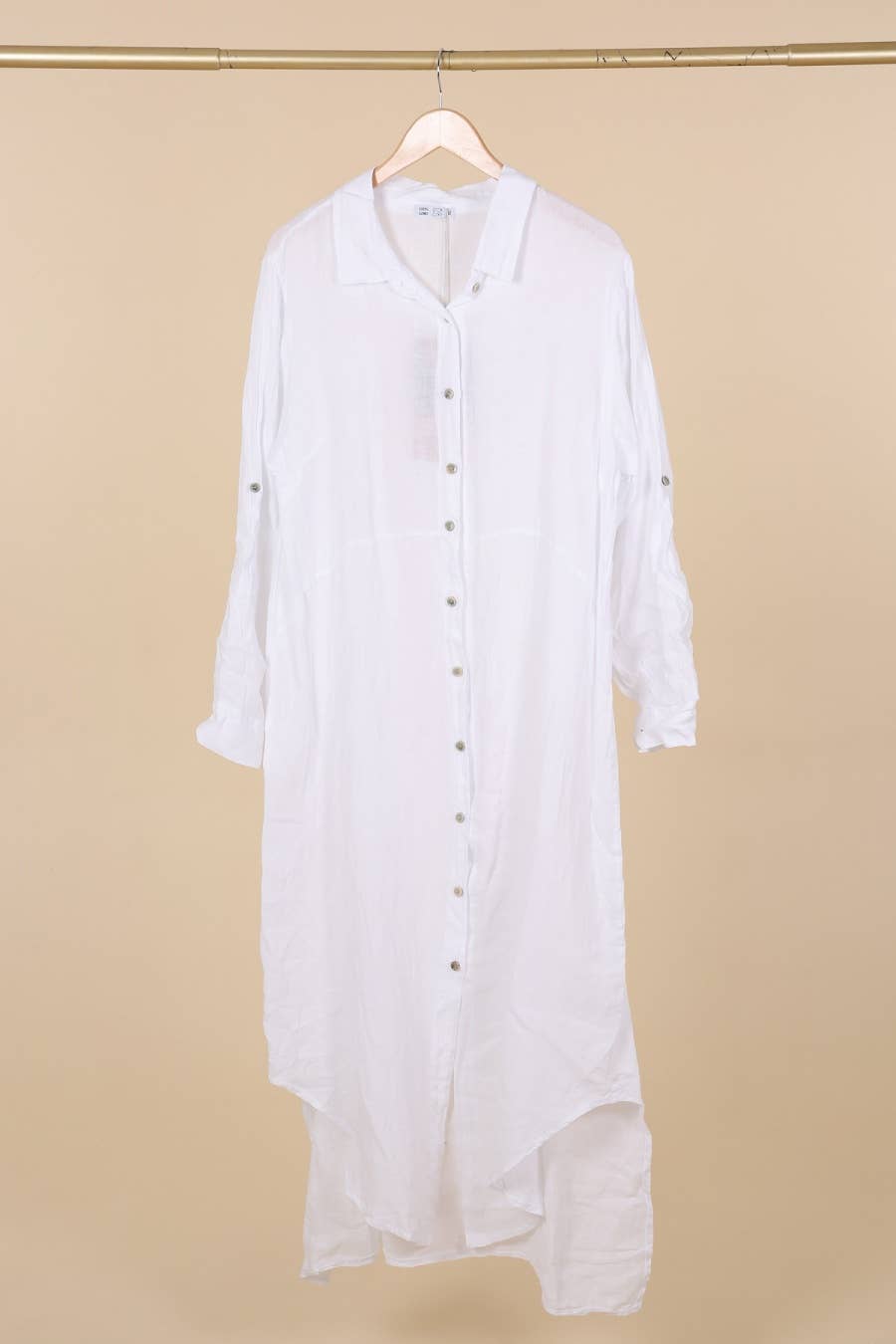 la maison des fibres naturelles - Wholesale Button Down Shirt - Women's - Long shirt dress 68036 100% LINEN25