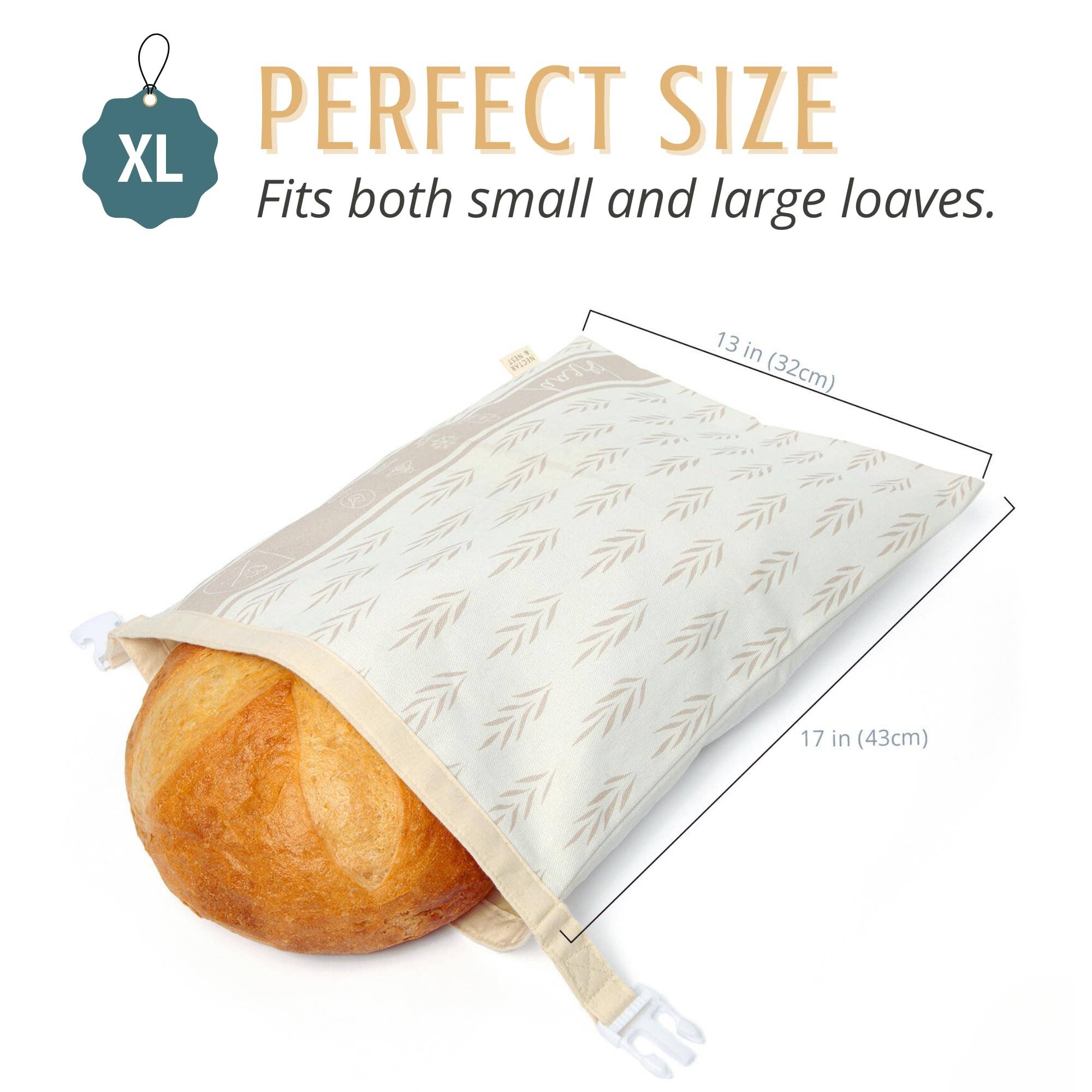Nectar & Nest - Wholesale Food Storage Wrap/Bag - Reusable Beeswax Bread Bags for Homemade Bread & Sourdough7