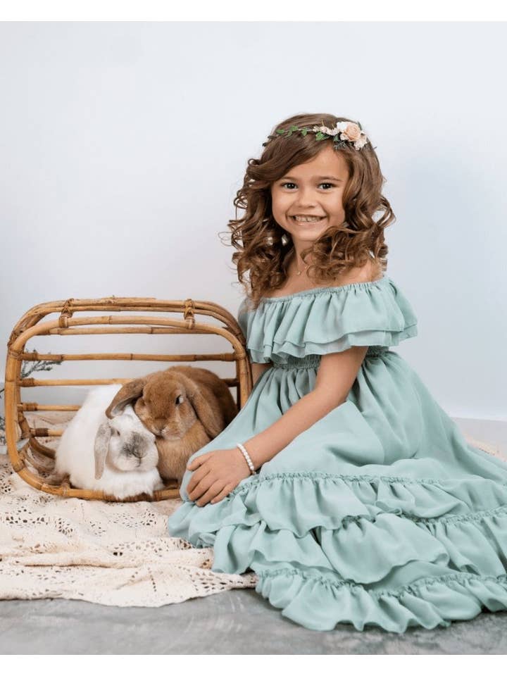 Bailey's Blossoms - Wholesale Dress - Women's - Mommy and Me Nellie Ruffle Maxi Dress - Sage6