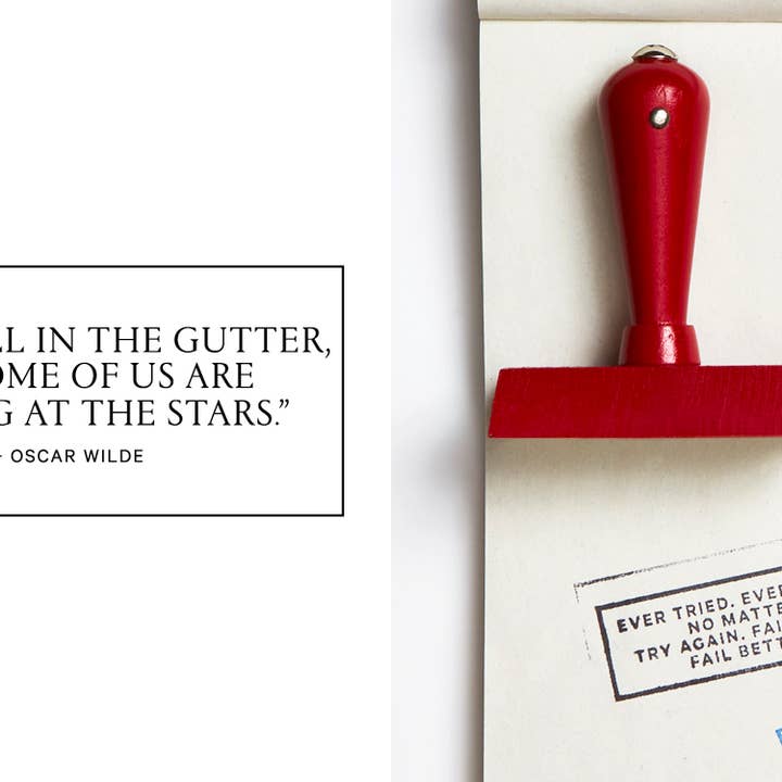 Wms&Co. - Vendita all'ingrosso Timbro in gomma/decorativo - Timbro di Gomma con Citazione Filosofica - Rettangolare26