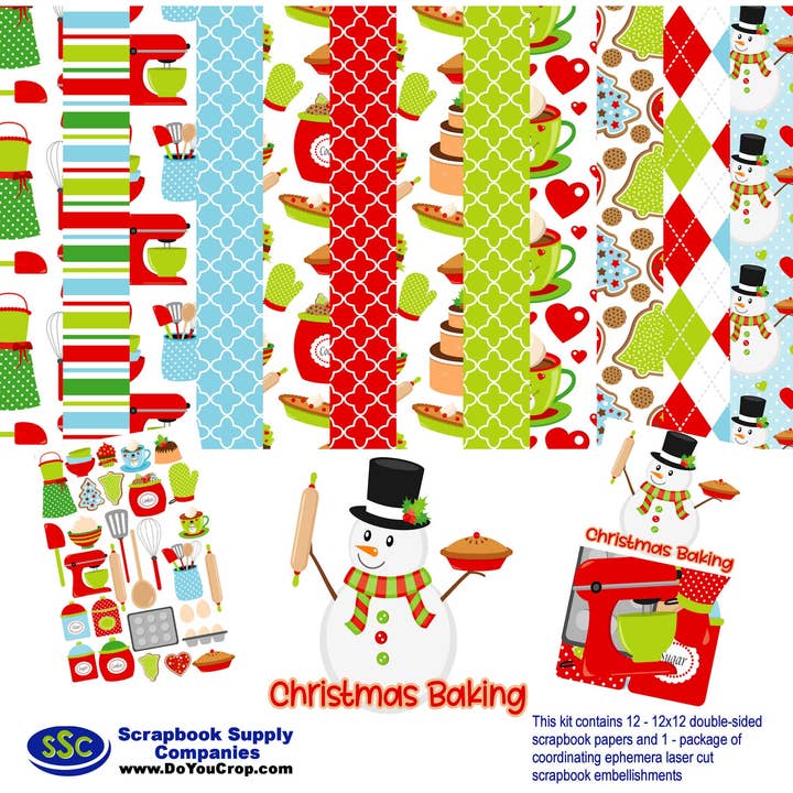Christmas Baking 12 x 12 Scrapbook Collection Kit by SSC Designs - 3 Kits for wholesale by SSC Wholesale