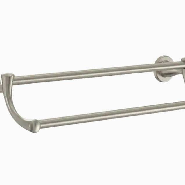 Peerless 24-in Double Satin Nickel Wall Mount Double Towel Bar Peerless 24-in Double Satin Nickel Wall Mount Double Towel Bar