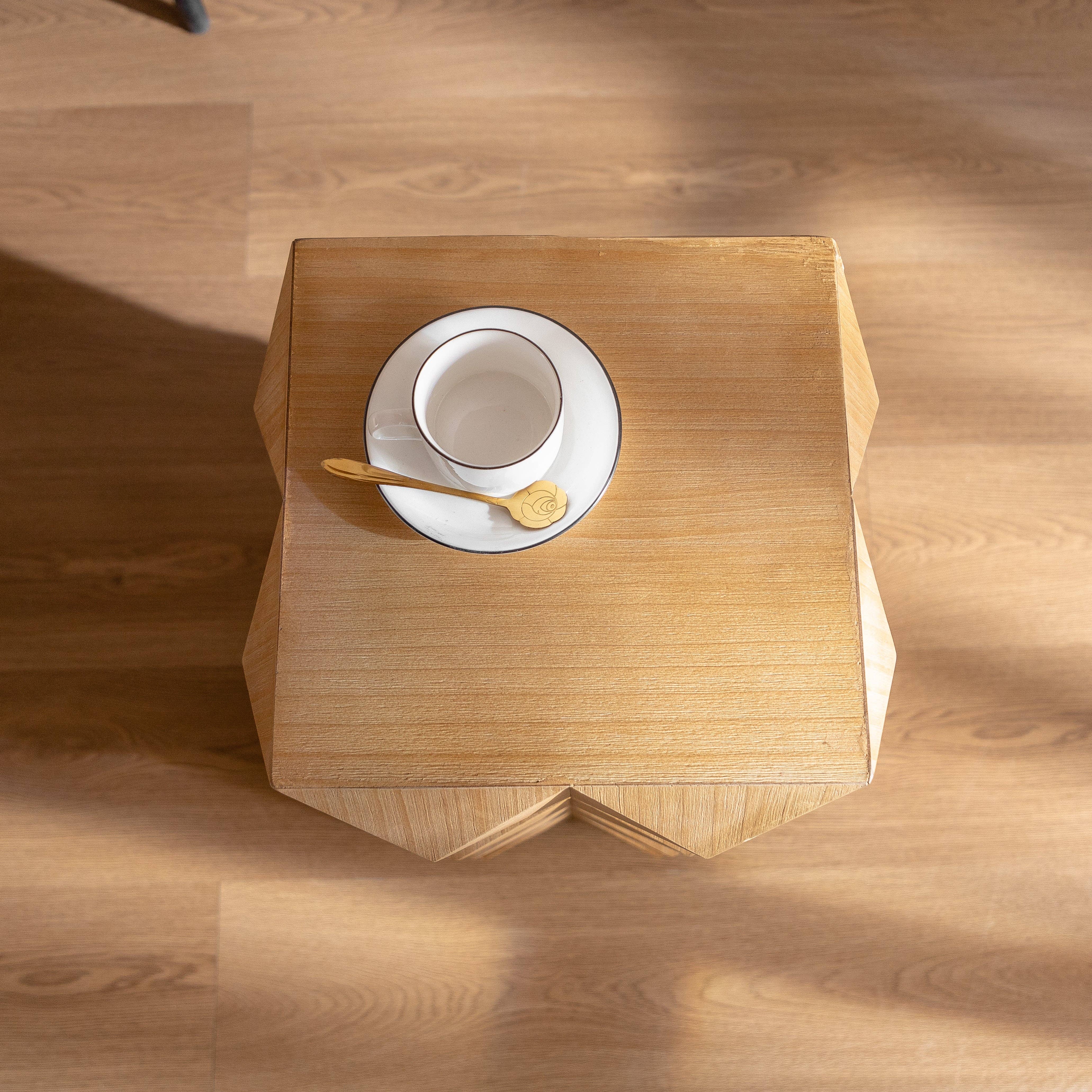 HOMYCASA DESIGN INC - Wholesale Side Table - Crema Modern Geometric Wood Side Table Natural End Table5