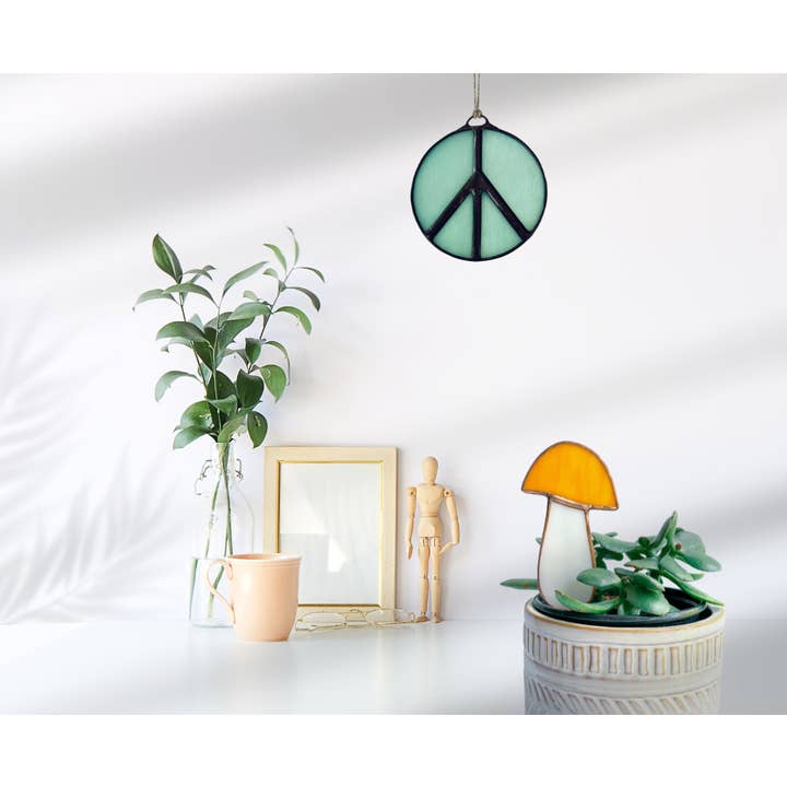 Samara Designs Studio - Wholesale Suncatcher - Glass Peace Sign Suncatcher13