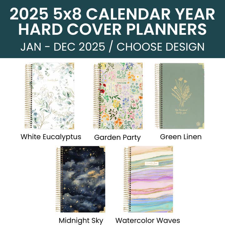 bloom daily planners - Venta al por mayor Agendas - Planificadores de tapa dura para el año calendario 2025, 5 x 8 pulgadas, elige el diseño