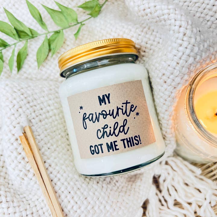 My favourite child handmade soy scented candle for wholesale by Lollyrocket Candles Limited