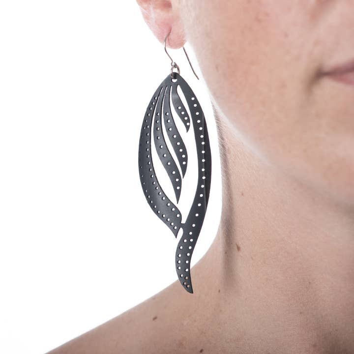 Ascending Paisley Rubber Earring for wholesale by ABD Culture