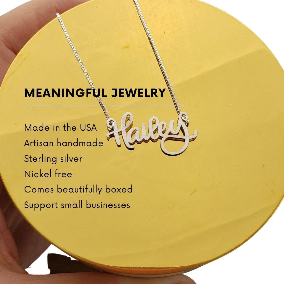 Tres Carmela - Wholesale Pendant/Charm Necklace - Custom Swirl Name Necklace1