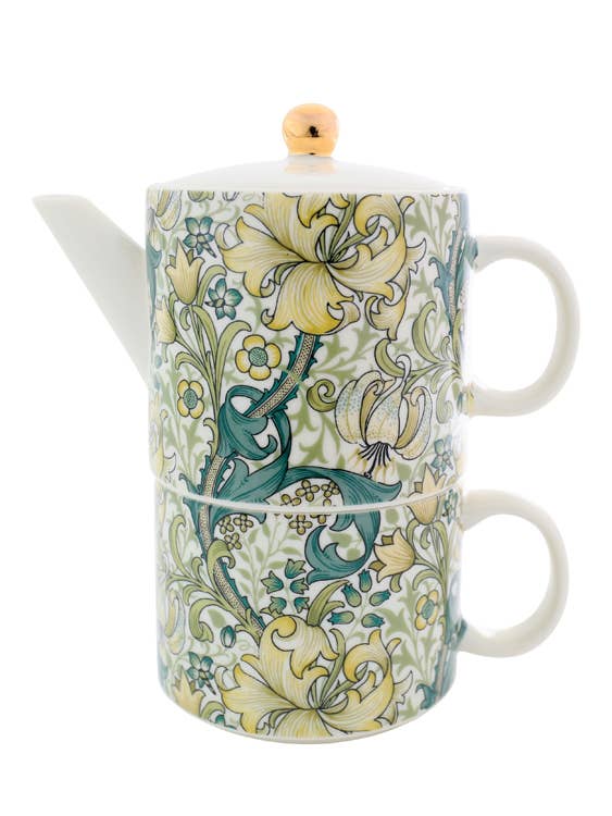 Portico Designs - Venta al por mayor Juegos de té  - Juego de tetera y taza para uno William Morris Golden Lily2