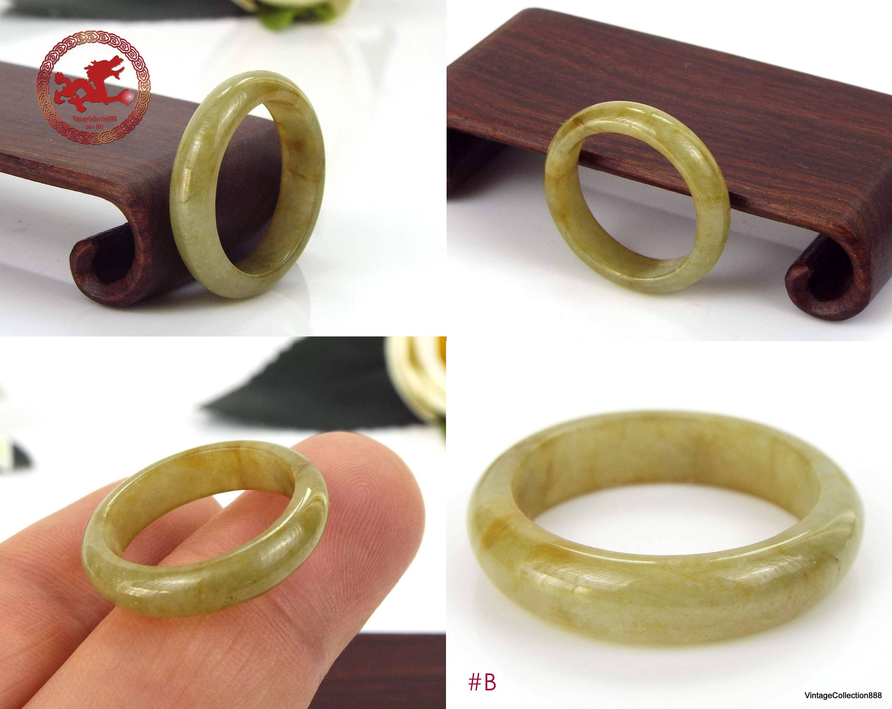 Vintagecollection888 - Wholesale Cocktail/Statement Ring - Authentic Natural Jade- Jadeite Ring Us 7.5 - 17.7Mm0
