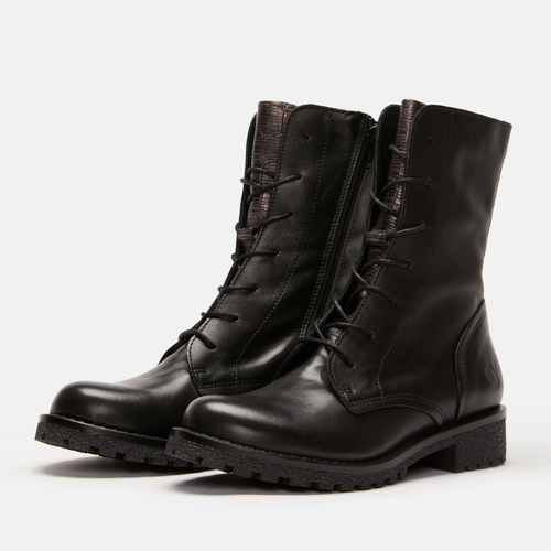 Black Women´S Military Style Leather Boots - Caster B501 Anilex for wholesale on Faire0
