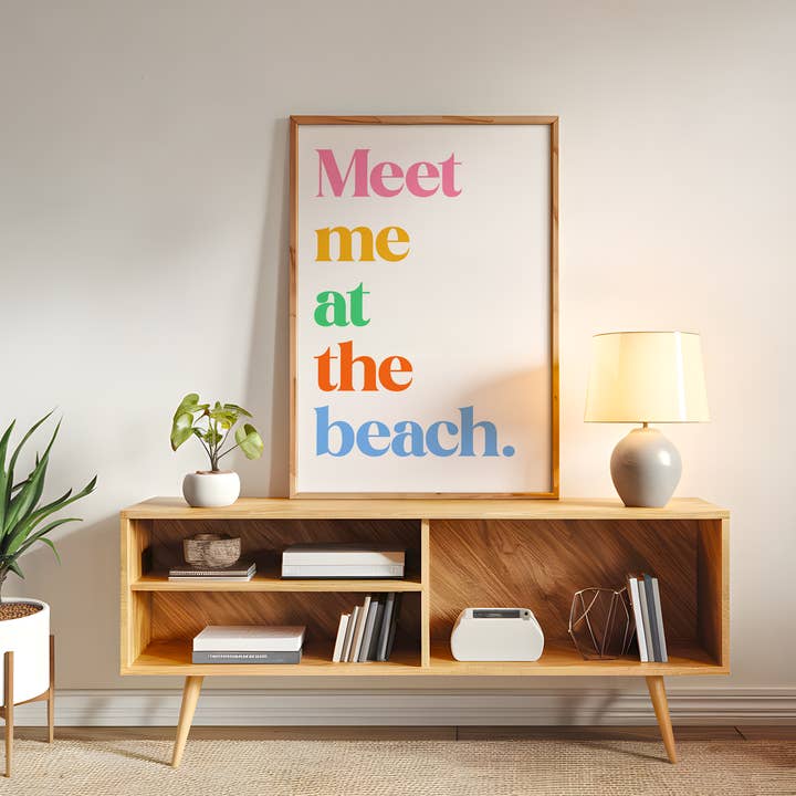 Meet Me At The Beach' Rainbow Print for wholesale by Coffee and a Catfish