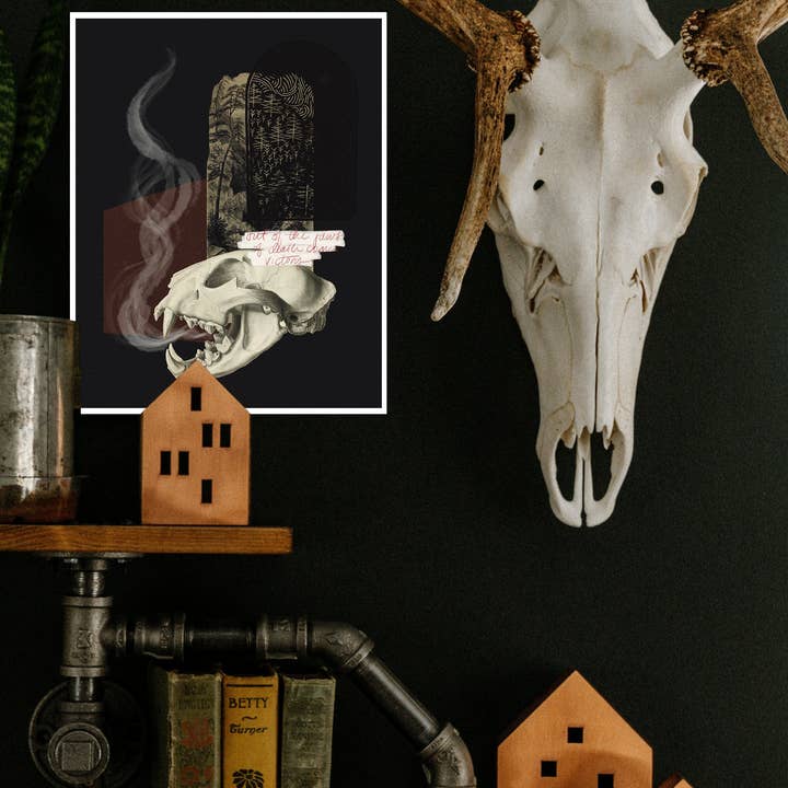 Amy Teawalt Studio - Wholesale Art Print - "Out Of the Jaws of Death Comes Victory" Fine Art Print | Collage Art, Moody Dark Academia, No AI1