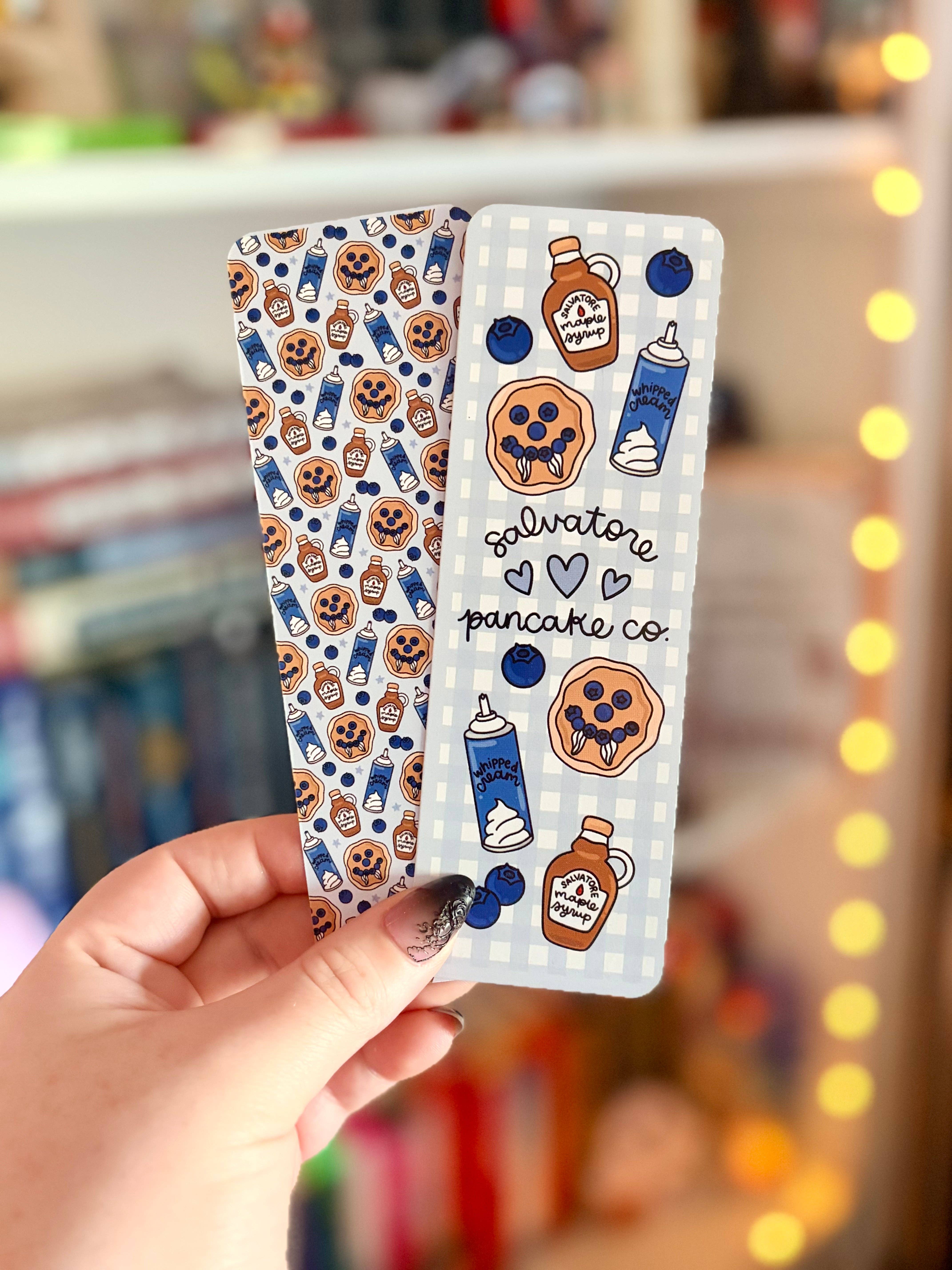 Awfullynerdy.co - Wholesale Bookmark - Salvatore Pancake Co TVD Inspired Dual-Sided Matte Cardstock Bookmark1