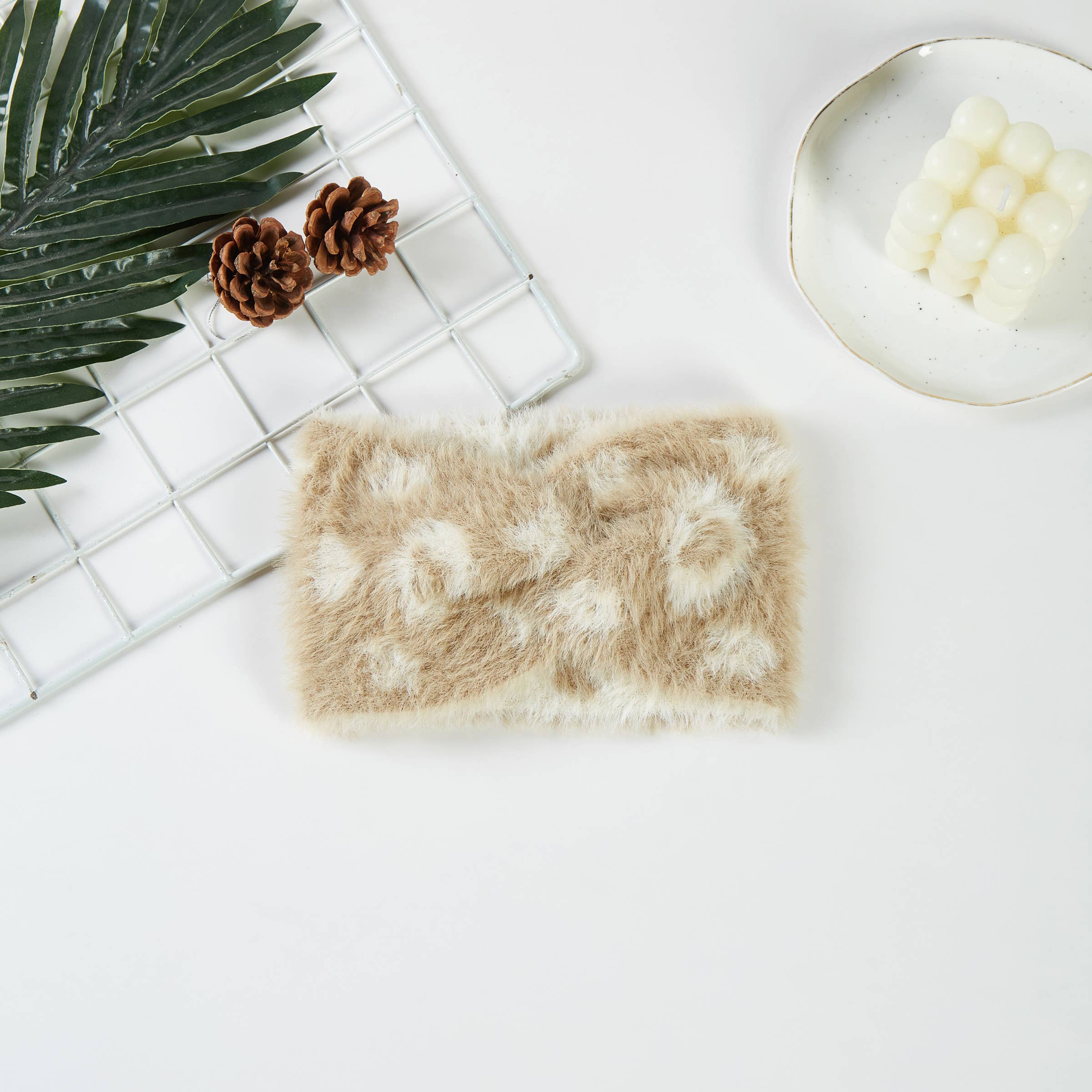 JOIA ACCESSORIES – Bandana - Mulher por atacado – BANDA DE CABEÇA DE CHENILLE COM PADRÃO DE MINI FLORES, CHB 4013