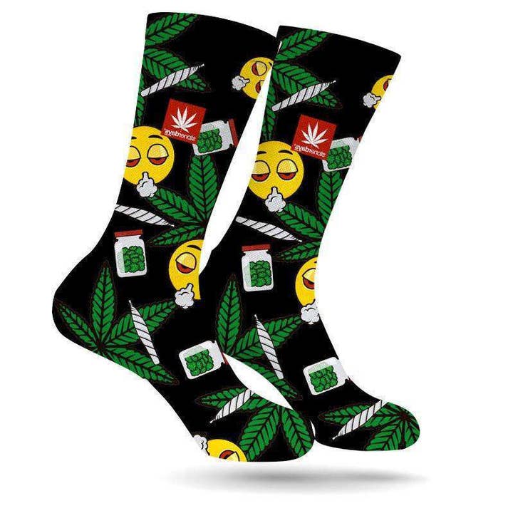 STONERDAYS EMOJI WEED SOCKS for wholesale by StonerDays Apparel