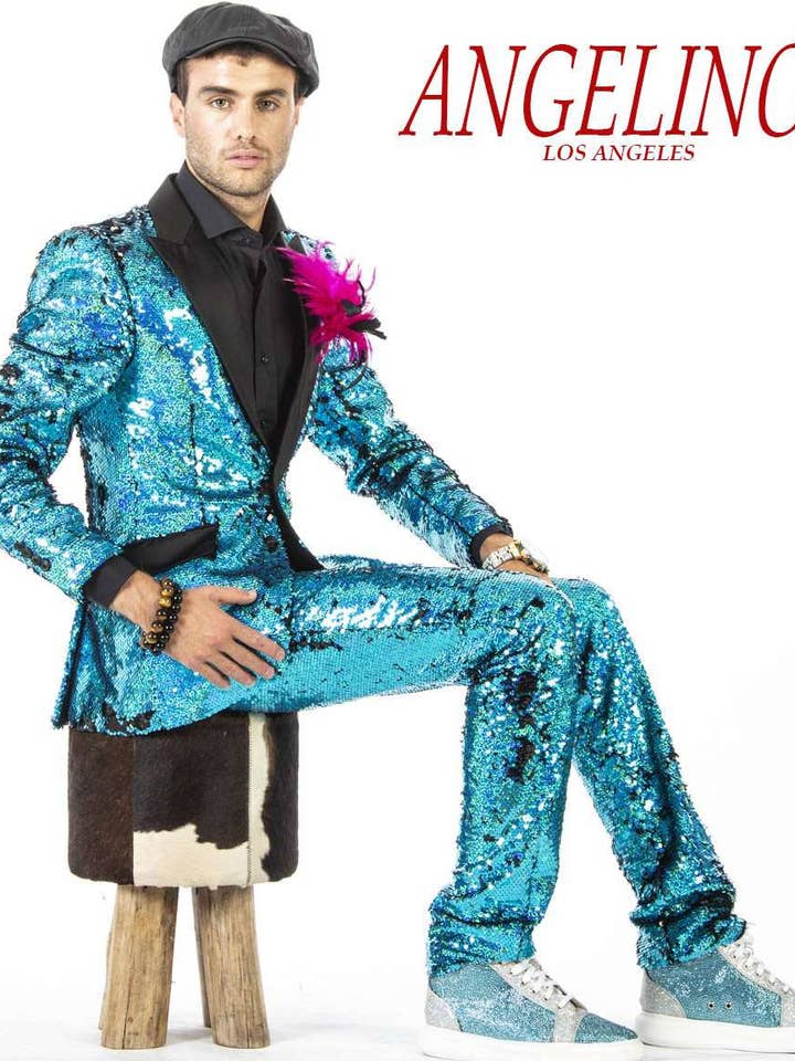 Sequin Suits, New R. Teal, Tuxedo - prom - 2024 for wholesale by Angelino