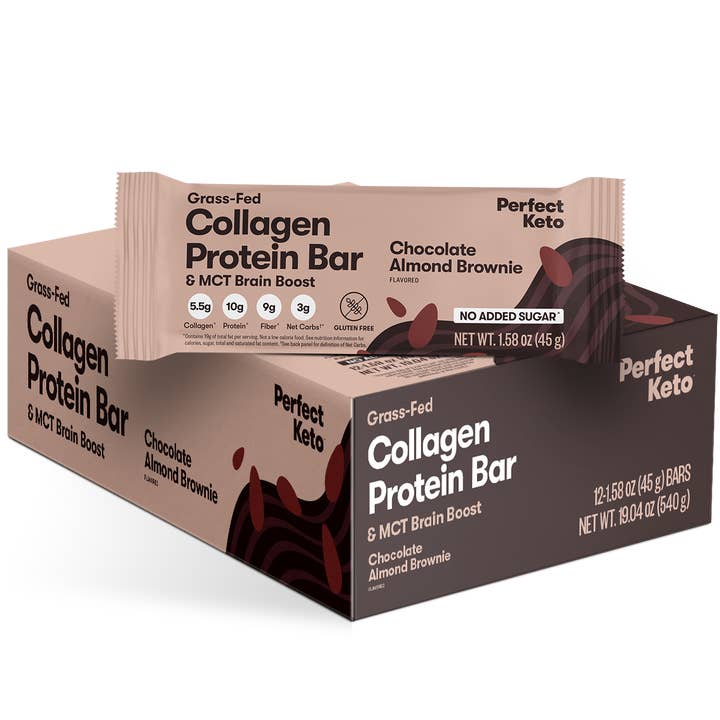 Perfect Keto - Wholesale Snack Bar - Collagen Protein Bars + MCT (12 count) Low Carb, Gluten Free13