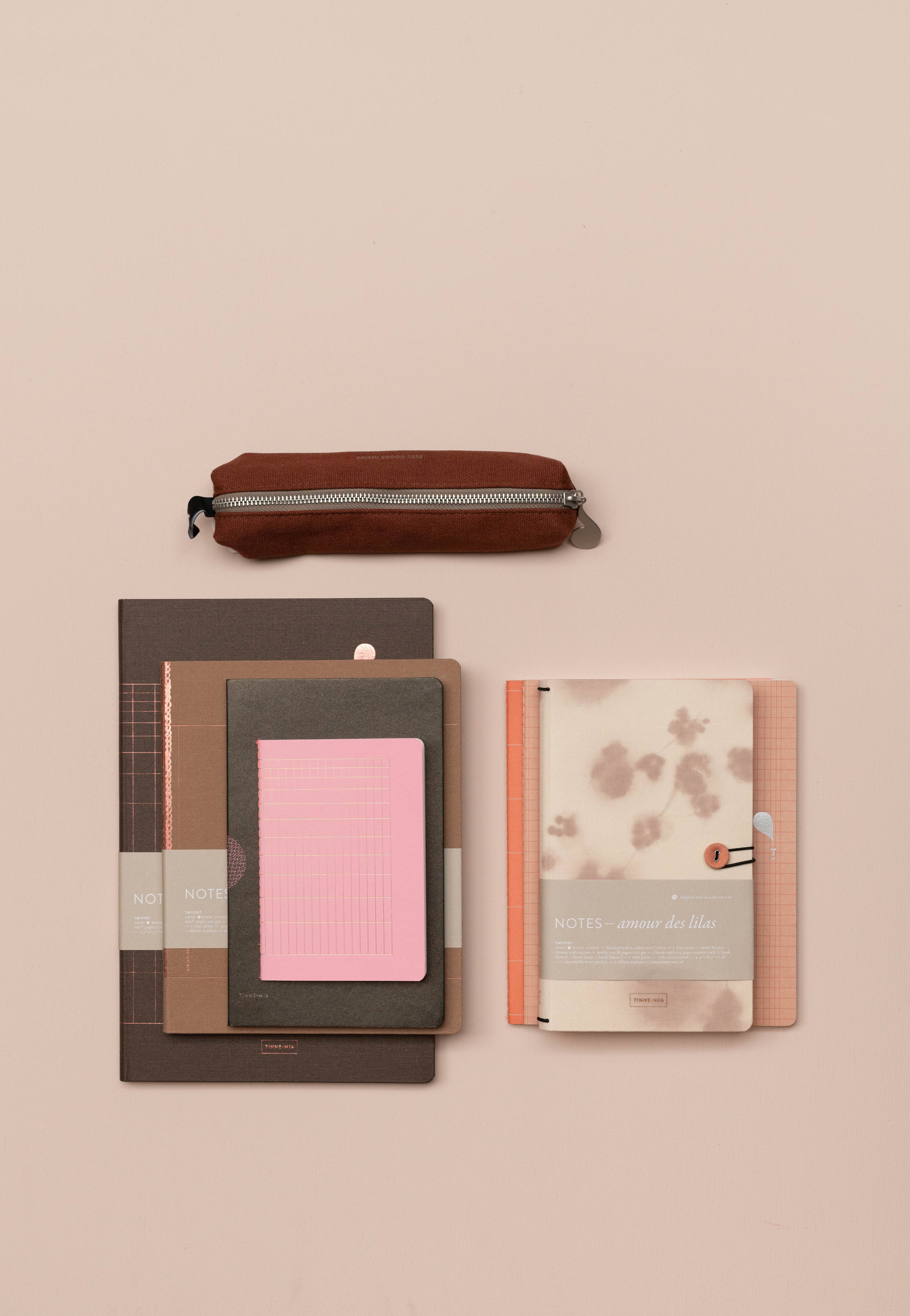 Tinne Mia – Engroshandel Notesbog – Linned notesbog A4 - Sæl Brun2