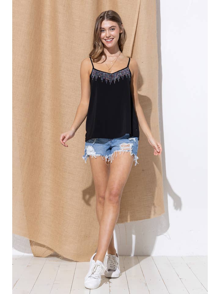 Blue B - Wholesale Camisole - Women's - 31939T - Crystal Rainbow Rhinestone Cami Tank Top22