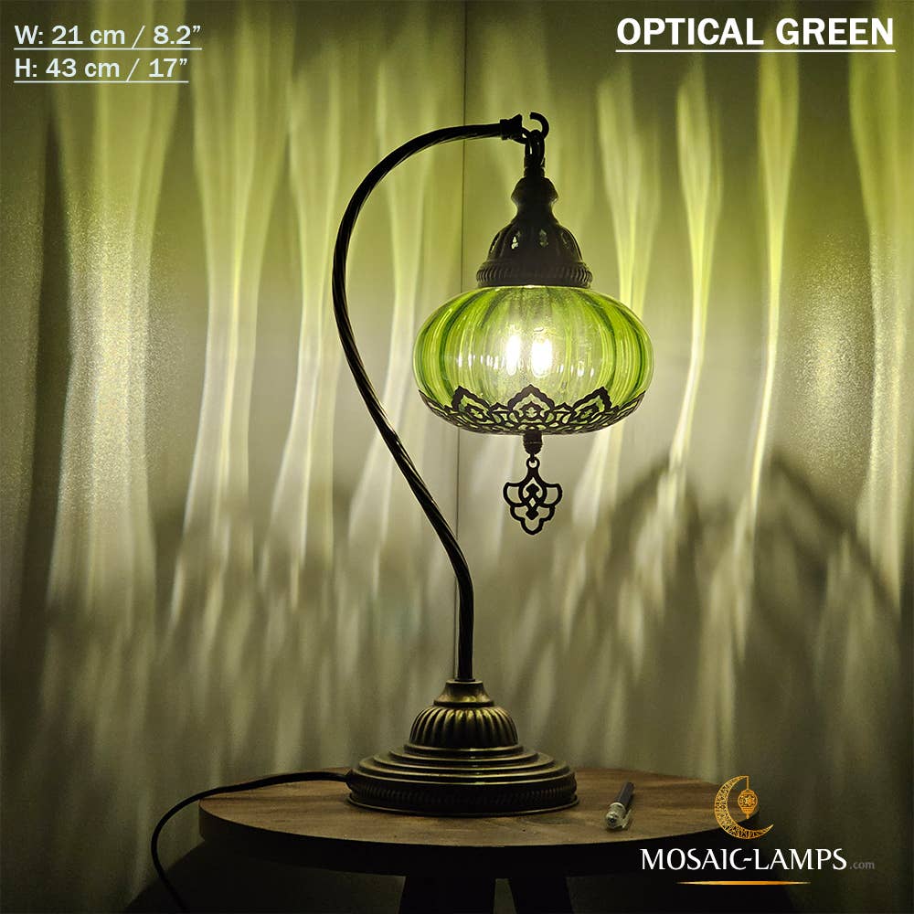 Mosaic Lamps - Vente Lampes d'appoint/de bureau - Lampe de table en verre clair à col de cygne, 8 modèles différents - Ottoman Gooseneck19