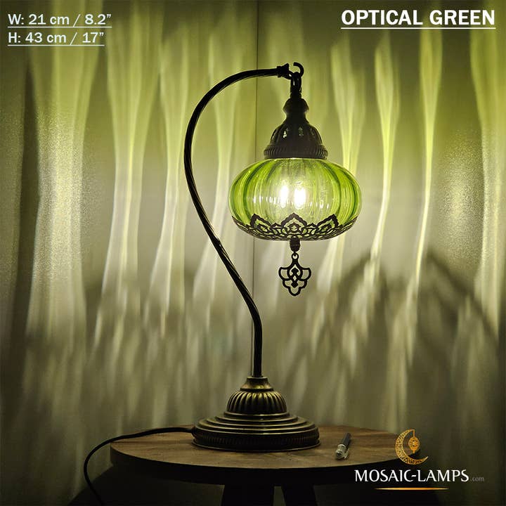 Mosaic Lamps - Vente Lampes d'appoint/de bureau - Lampe de table en verre clair à col de cygne, 8 modèles différents - Ottoman Gooseneck19
