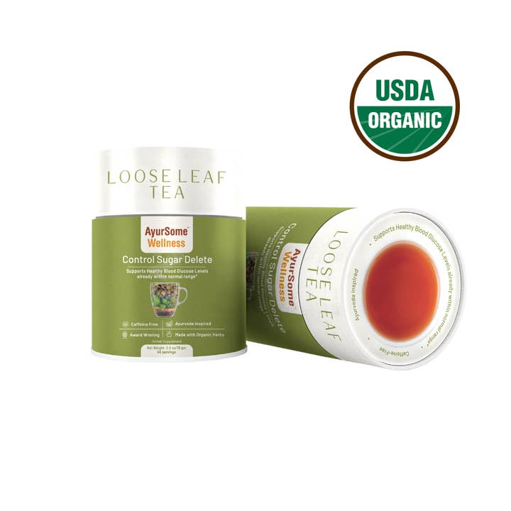 Organic Gymnema tea blend, Control Sugar Delete, loose leaf for wholesale by AyurSome Wellness
