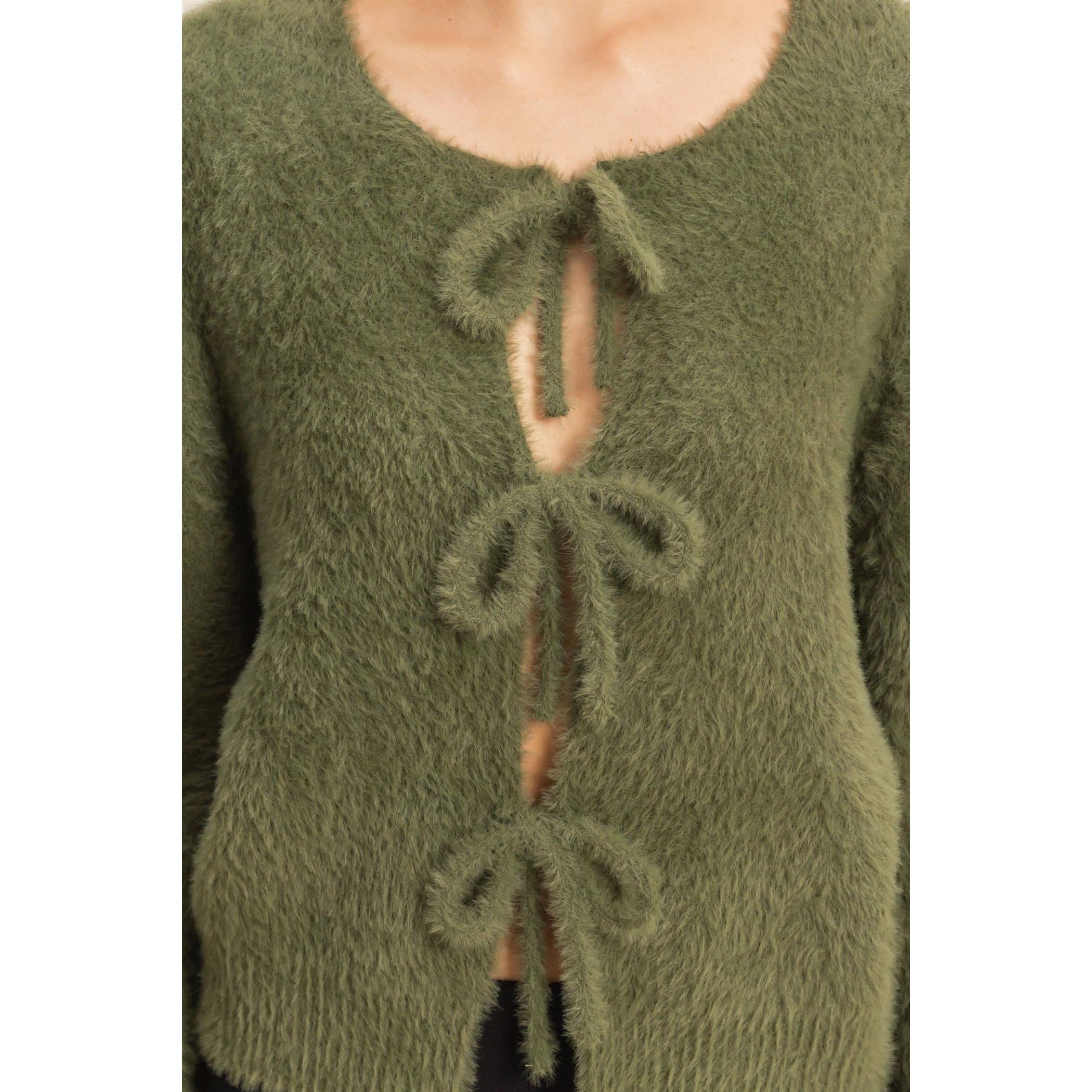 HYFVE - Wholesale Cardigan - Women's - Fuzzy Sweater With Unique Front Ties20