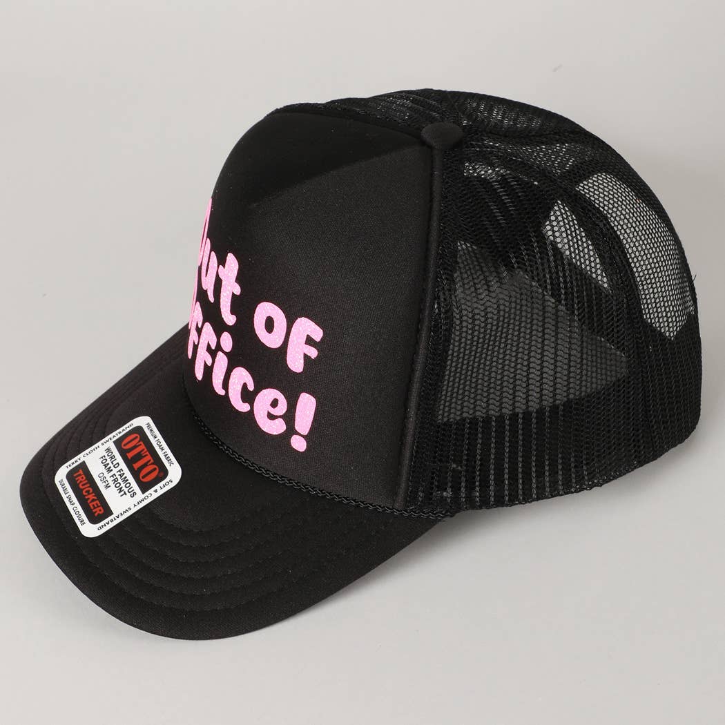 Fashion City - Wholesale Trucker Hat - Unisex - Out of Office Glitter Letter Logo Foam Trucker Hat2