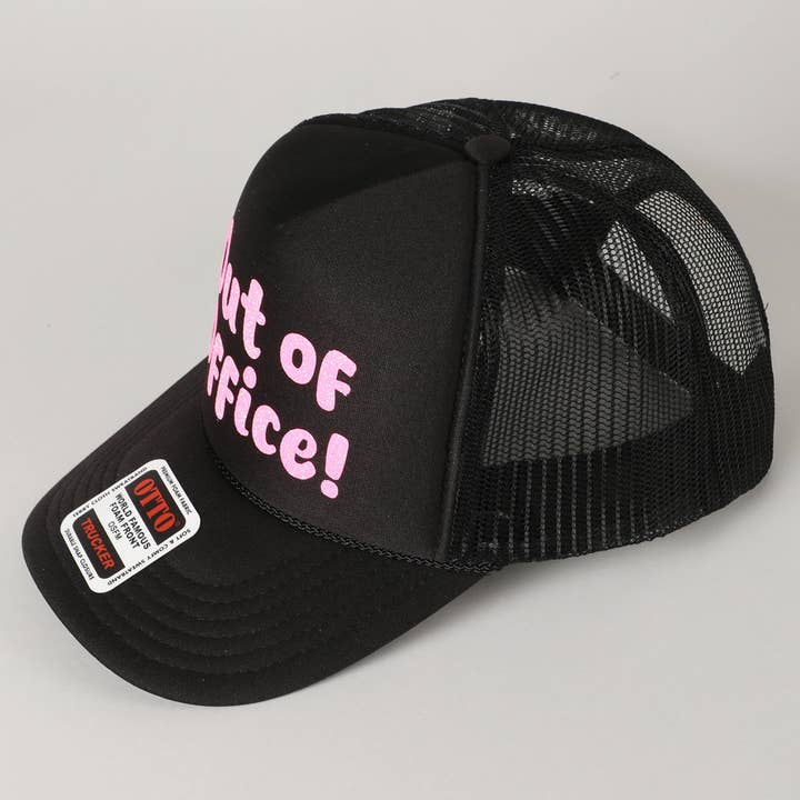 Fashion City - Wholesale Trucker Hat - Unisex - Out of Office Glitter Letter Logo Foam Trucker Hat2