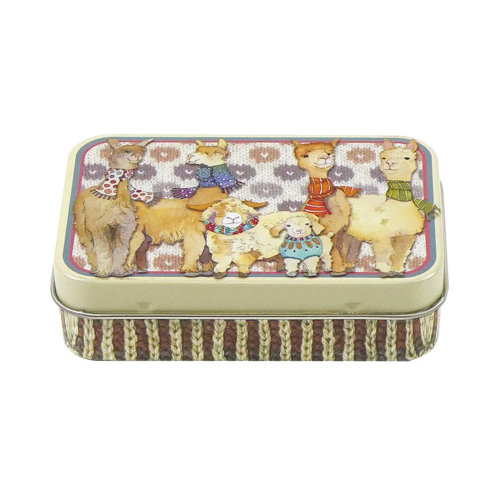 Emma Ball Ltd - Wholesale Decorative Box - Alpacas and Friends Mini Rectangular Tin1