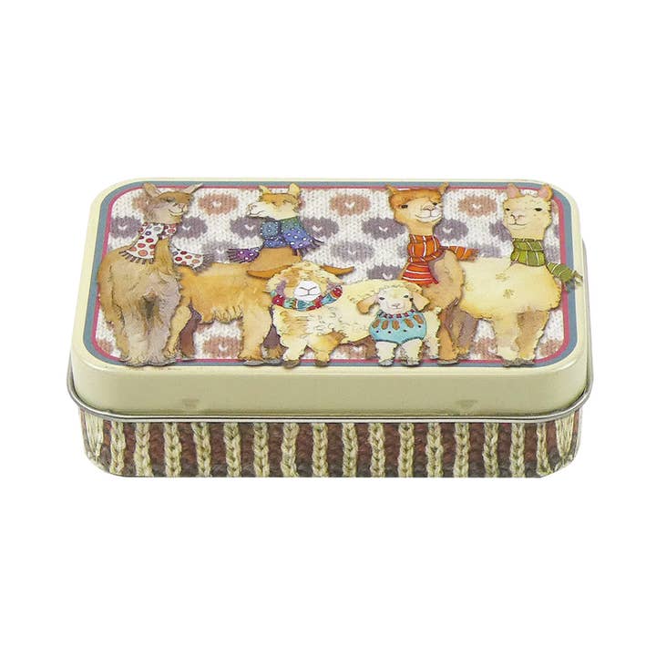 Emma Ball Ltd - Wholesale Decorative Box - Alpacas and Friends Mini Rectangular Tin1