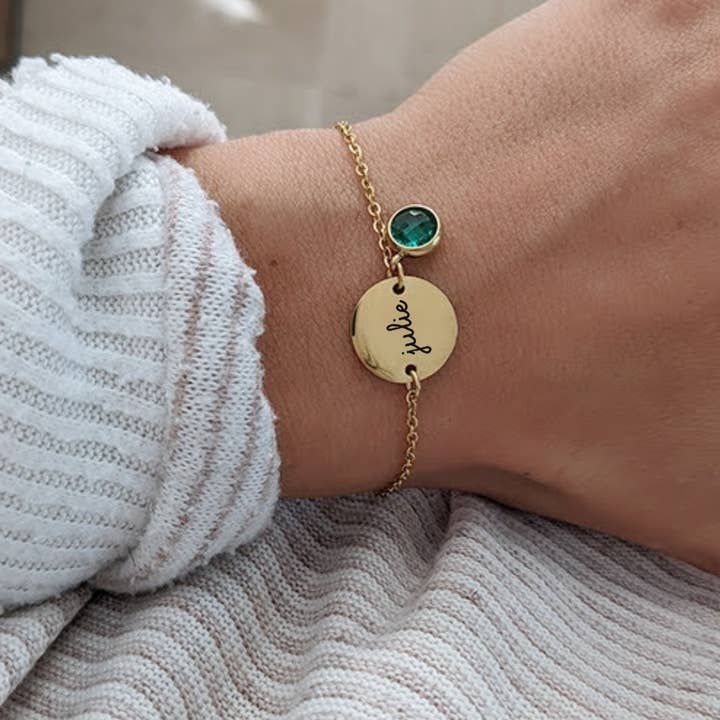 Bliche - Wholesale Charm/Dangle Bracelet - Engravable birthstone bracelet4