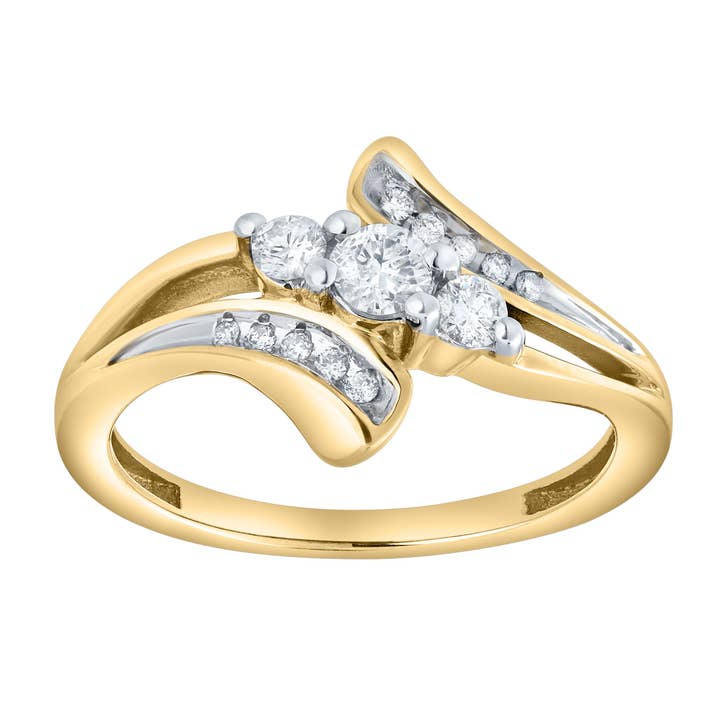 Solynne 0.30 Ct 10K Yellow Gold Bypass Diamond Ring for wholesale by LuvMyJewelry (LMJ)
