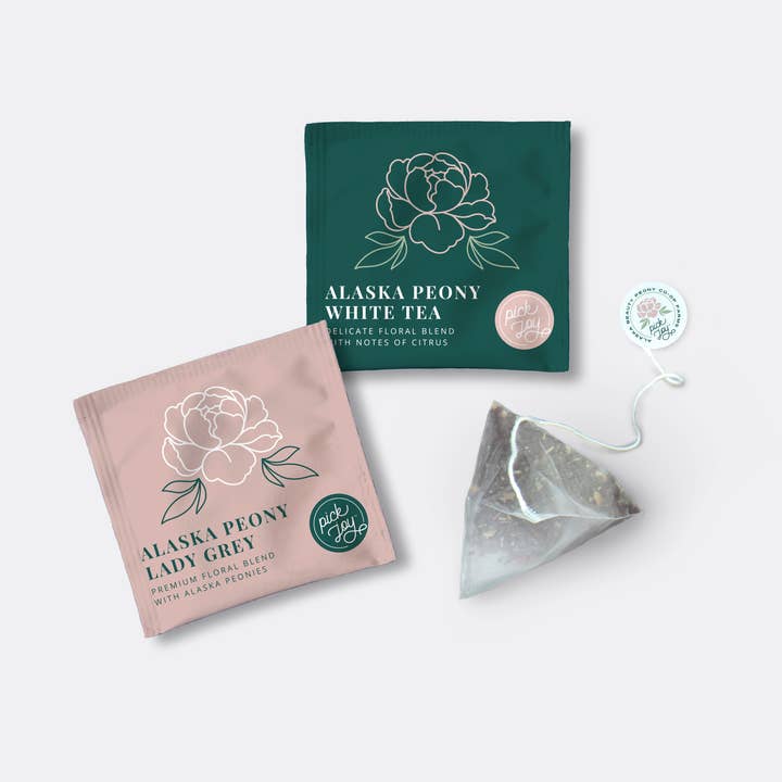 Alaska Peony Teas - Individually Wrapped Tea Sachets for wholesale by Alaska Beauty Peony Cooperative