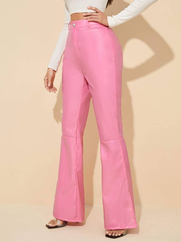 Flarix - Wholesale Pants - Women's - pu leather flare leg pants2