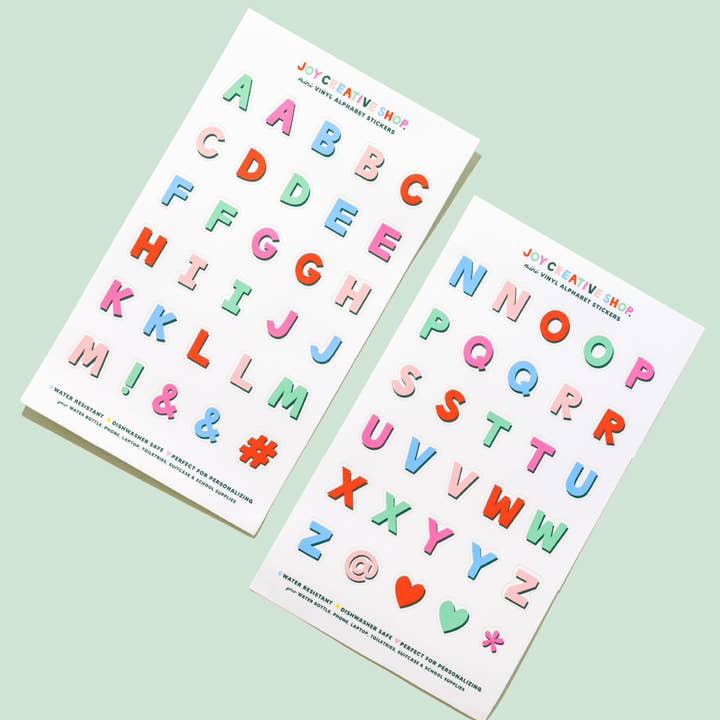 Mini Vinyl Alphabet Stickers - Holiday for wholesale by Joy Creative Shop