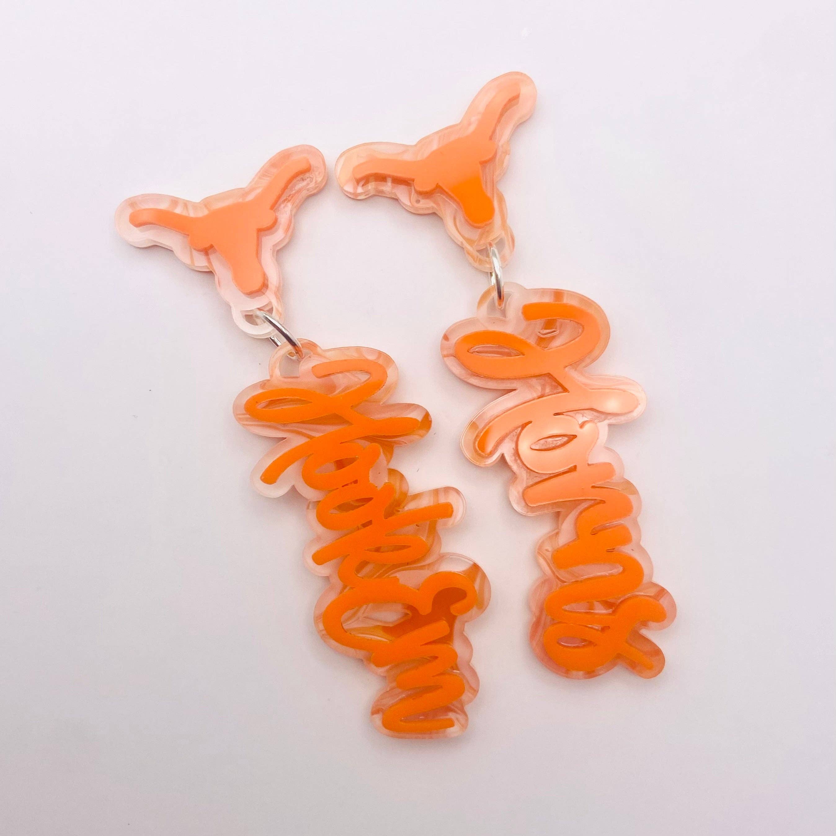 D and M’s Enterprise, LLC - Wholesale Dangle Earrings - Texas Longhorns - HookEm Horns0