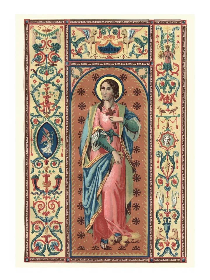 Sint Susanna Katholieke Doos van 10 Blanco Notitiekaarten 4x5 266706 voor wholesale door Sal Et Lux