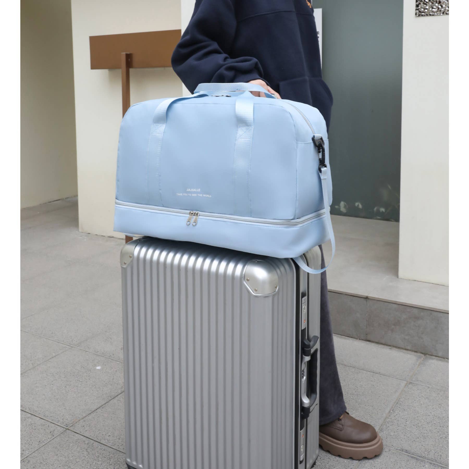 wandf – wholesale Weekender bag – women's – Travel Bag with Shoe Compartment - Waterproof Yoga Gym Bag24