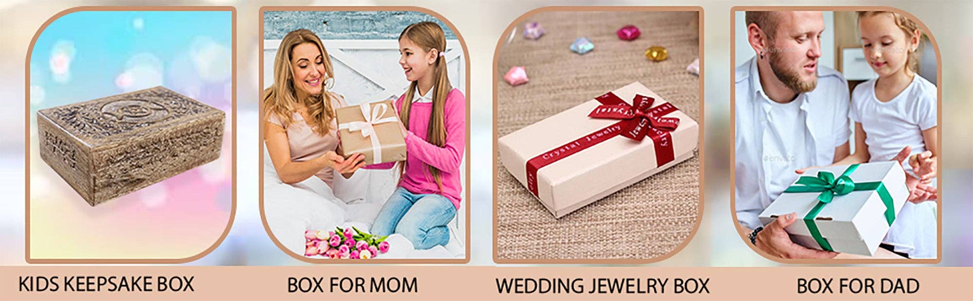 Lungta Imports - Wholesale Sieradendoos/organizer - Triple Moon Handgesneden sieraden Trinket Keepsake Houten Opbergdoos (Triple Moon, Large)6