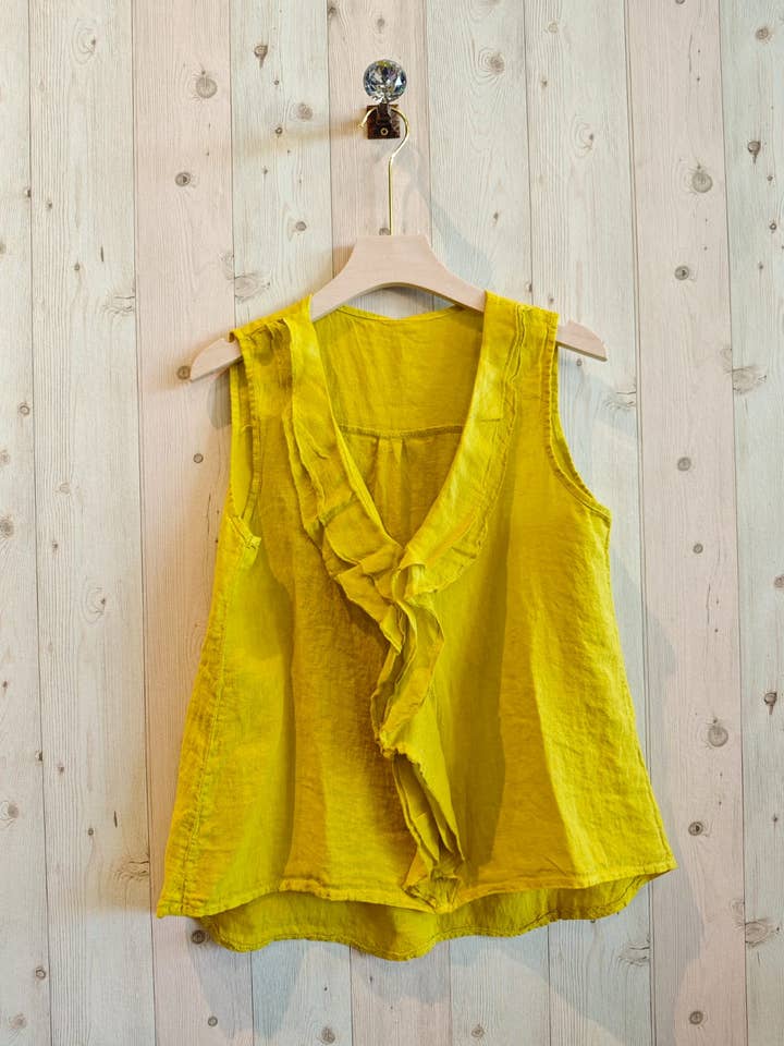 Linen & More - Wholesale Blouse - Women's - REF 17461 100% LINEN RUFFLE T-SHIRT11