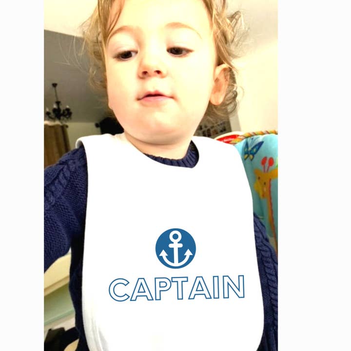 Captain Baby Bib, new dad bib for a boating dad for wholesale by Giftieness