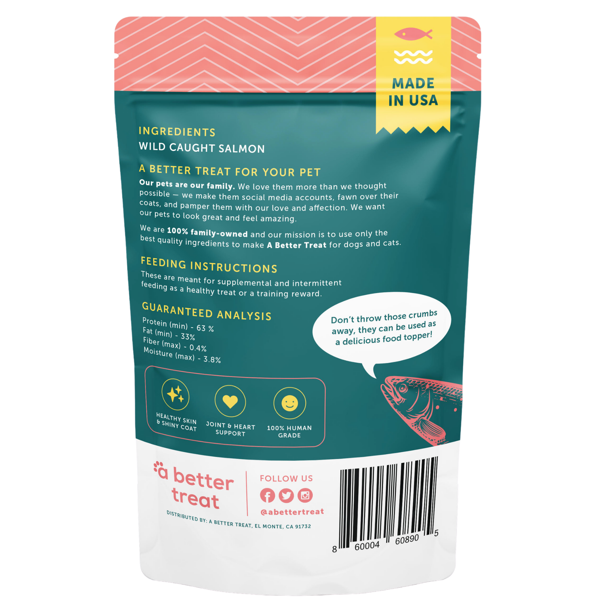 A Better Treat - Wholesale Pet Treats - Dog - Freeze Dried Wild Caught Salmon Dog and Cat Treats1