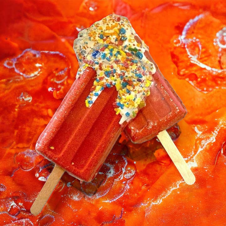 Calla Lily Cosmetics - Vente Bombe de bain/poudre effervescente pour le bain - Bombe de bain Popsicle - Orange rouge1